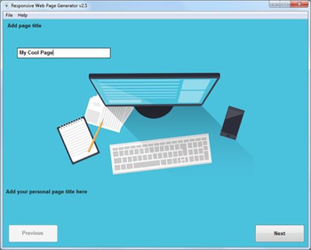 Responsive Web Page Generator screenshot
