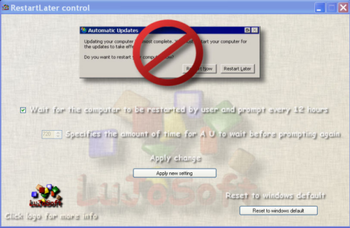 RestartLater Control screenshot