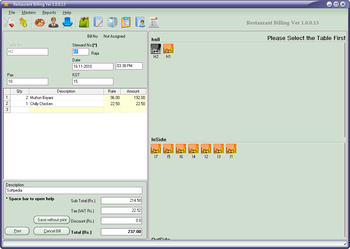 Restaurant Billing screenshot