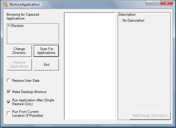 Restore Application screenshot