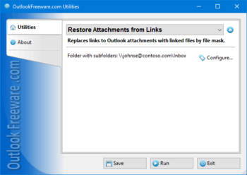 Restore Attachments from Links screenshot