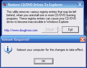 Restore CD / DVD Drives To Explorer screenshot