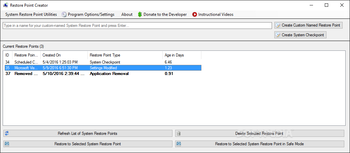 Restore Point Creator screenshot
