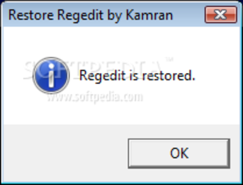 Restore Regedit screenshot