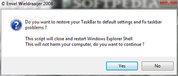 Restore TaskBar screenshot