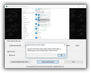 Restore Windows Photo Viewer to Windows 10 screenshot 2