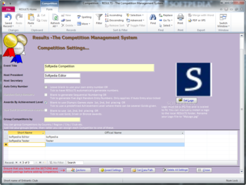 RESULTS - The Competition Mangement System screenshot