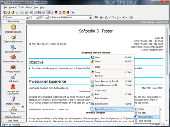 ResumeBuilder screenshot