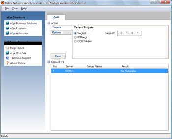 Retina ePO Multiple Vulnerabilities Scanner screenshot