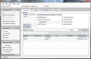 Retina Network Security Scanner screenshot 2