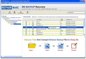 Retrieve XP Backup to Windows 7 screenshot
