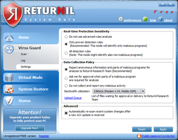 Returnil System Safe Free 2011 screenshot 3
