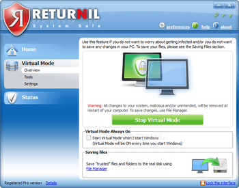 Returnil System Safe Pro screenshot 3