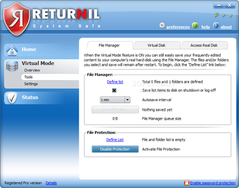 Returnil System Safe Pro screenshot 4