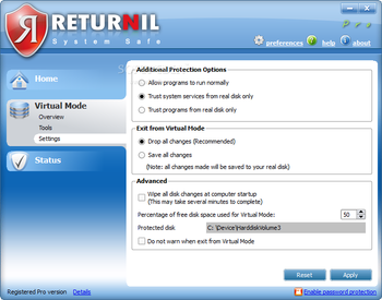 Returnil System Safe Pro screenshot 7