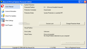 Returnil Virtual System 2008 Personal screenshot 3