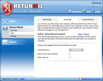 Returnil Virtual System Pro 2011 screenshot 11