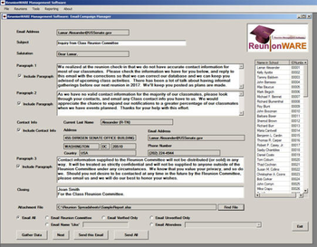 Reunionware Management Software screenshot