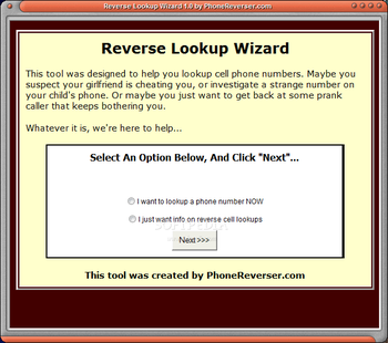 Reverse Lookup Wizard screenshot