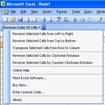 Reverse Order of Cells in Excel screenshot