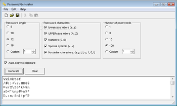 RF1 Password Generator screenshot