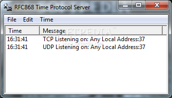 RFC868 Time Protocol Server screenshot