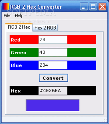 RGB 2 Hex Converter screenshot
