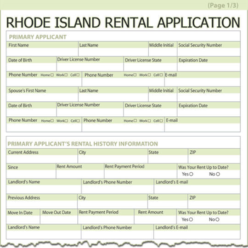 Rhode Island Rental Application screenshot