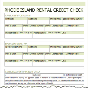 Rhode Island Rental Credit Check screenshot