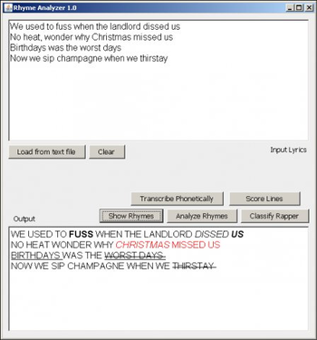 Rhyme Analyzer screenshot