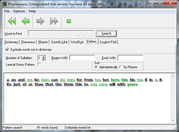 Rhymesaurus screenshot 2