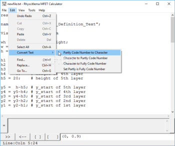 Rhyscitlema MFET Calculator screenshot 2