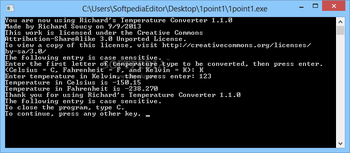 Richard's Temperature Convertor screenshot