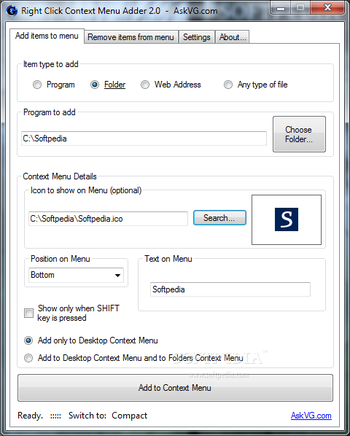 Right Click Context Menu Adder screenshot