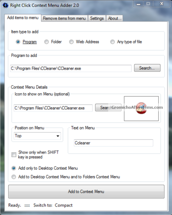 Right Click Context Menu Adder screenshot