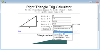 Right Triangle Trig Calculator screenshot 2