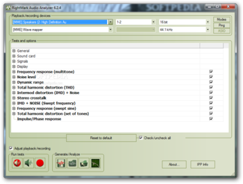 RightMark Audio Analyzer screenshot