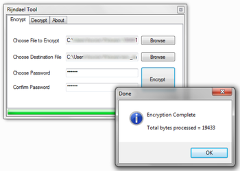 Rijndael File Encryption Decryption Tool screenshot