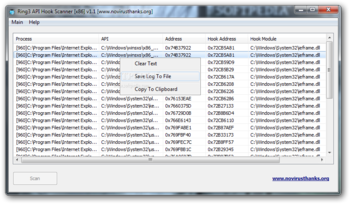 Ring3 API Hook Scanner screenshot