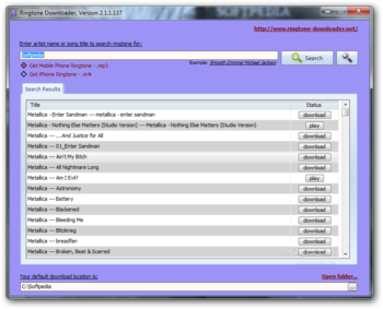 Ringtone Downloader screenshot