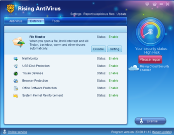 Rising Antivirus 2010 screenshot