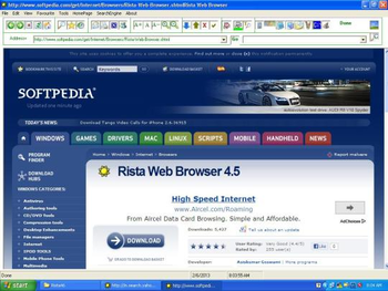 Rista Web Browser screenshot