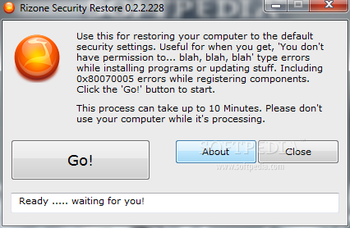 Rizone Security Restore screenshot