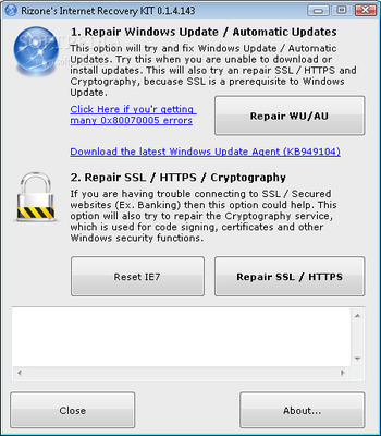 Rizone's Internet Recovery KIT screenshot