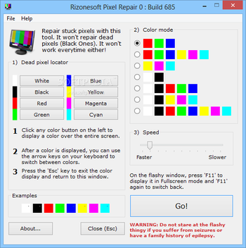 Rizonesoft Pixel Repair screenshot
