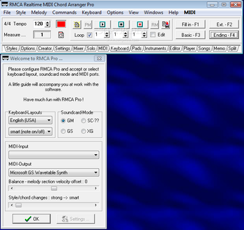 RMCA Realtime MIDI Chord Arranger Pro screenshot