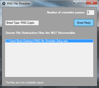 RNG File Shredder screenshot