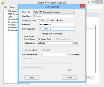Robo-FTP Server screenshot 2