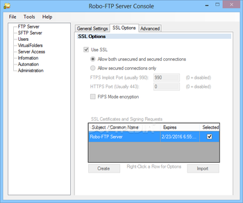 Robo-FTP Server screenshot 3