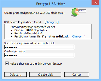 Rohos Disk Encryption screenshot 5